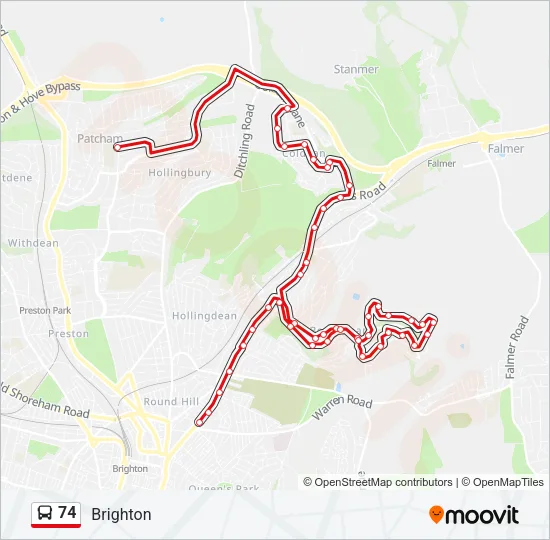 74 Bus Line Map