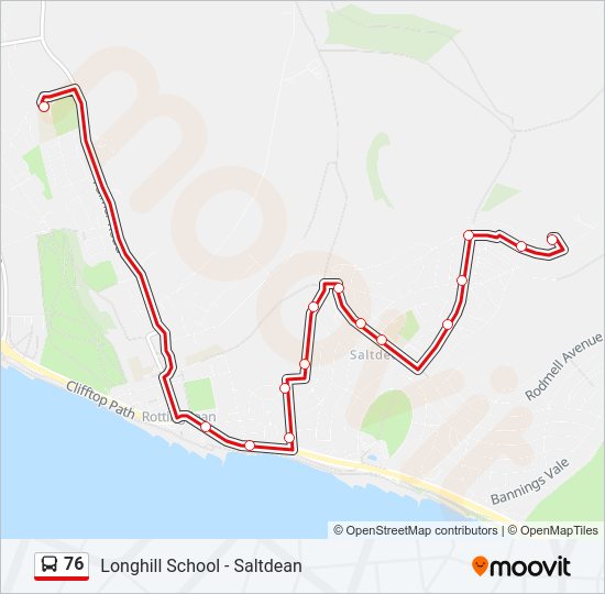 76 Bus Line Map