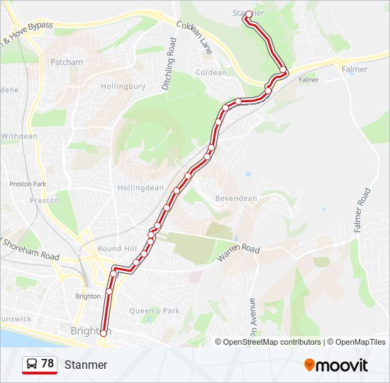 Bus 78 Route Map 78 Route: Schedules, Stops & Maps - Stanmer (Updated)