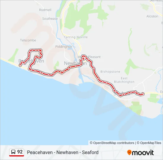 92 Bus Line Map