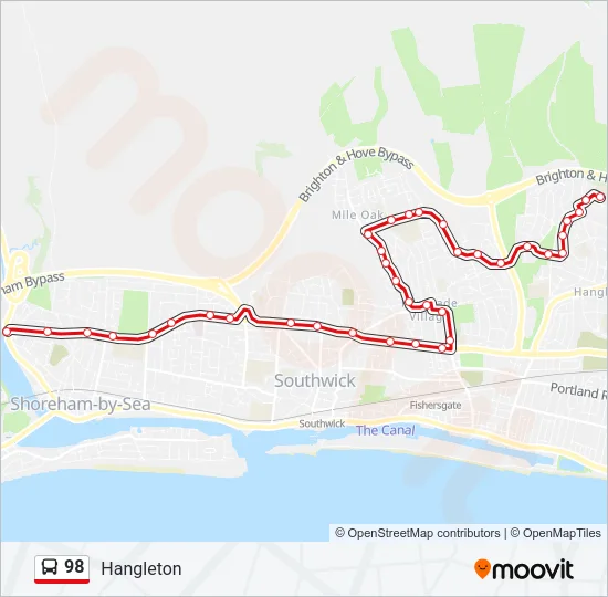 98 Bus Line Map