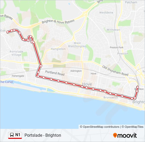 n1 Route: Schedules, Stops & Maps - Brighton (Updated)