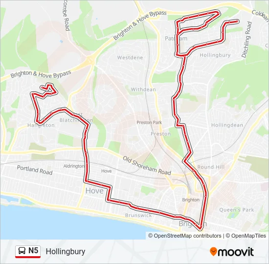 N5 Bus Line Map