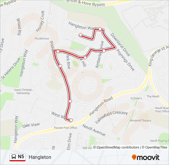 N5 Bus Line Map