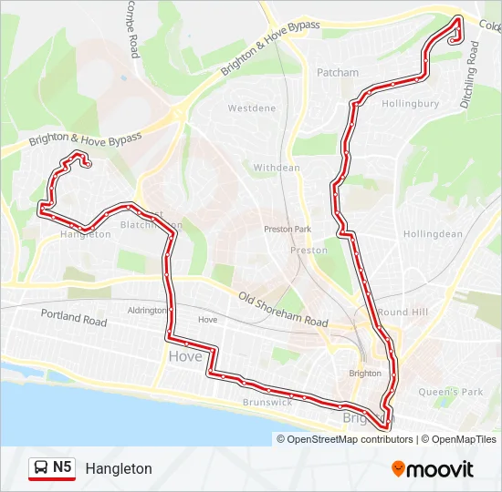 N5 Bus Line Map