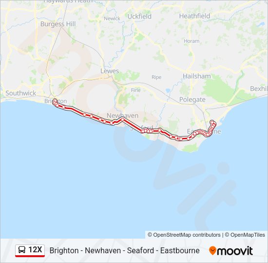 12X Bus Line Map