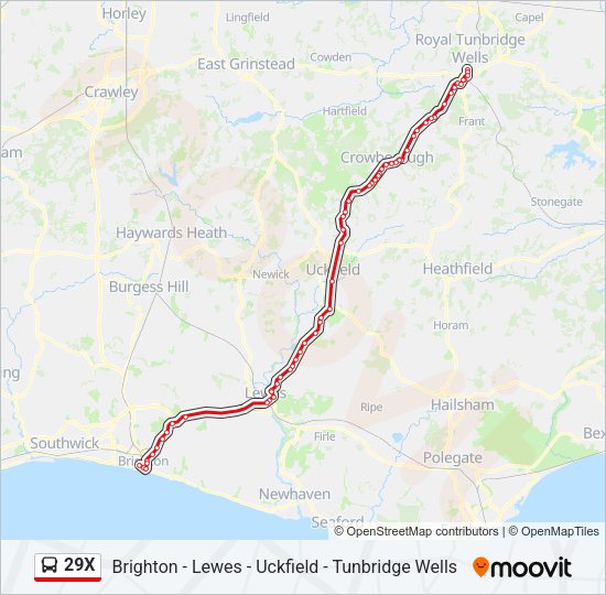 29X Bus Line Map
