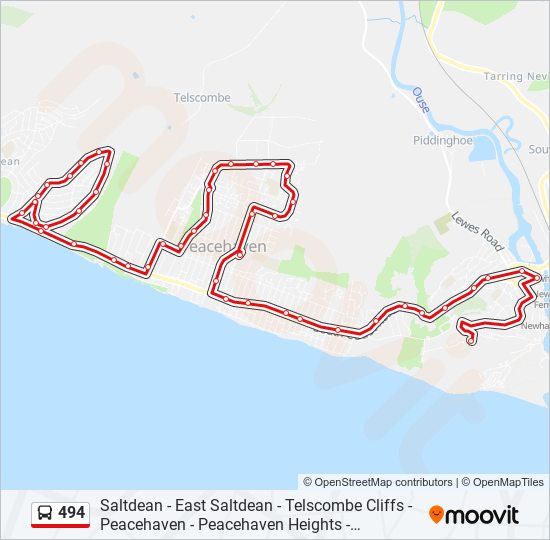 494 bus Line Map