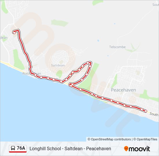 76A bus Line Map