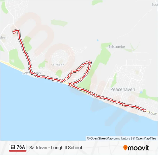 76A Route: Schedules, Stops & Maps - Peacehaven Heights (Updated)