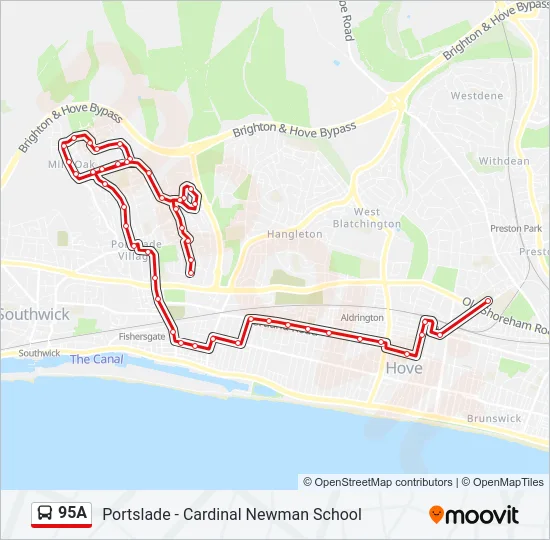 95A Bus Line Map