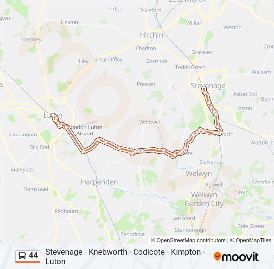 44 Bus Line Map
