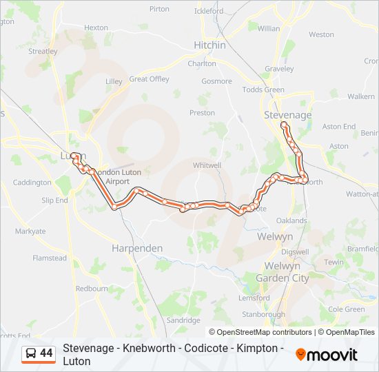 44 Bus Line Map