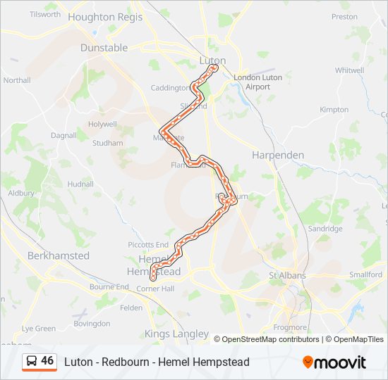 Bus 46 Route Map 46 Route: Schedules, Stops & Maps - Hemel Hempstead (Updated)