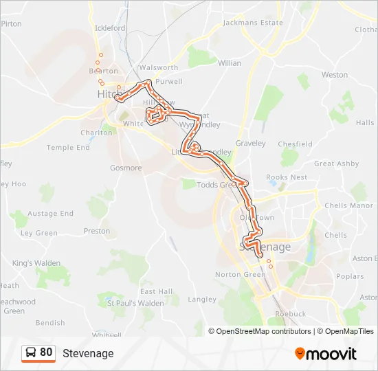 80 Route: Schedules, Stops & Maps - Stevenage (Updated)