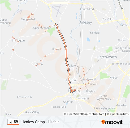 Bus 89 Route Map 89 Route: Schedules, Stops & Maps - Henlow Camp (Updated)