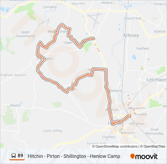 89 Bus Line Map