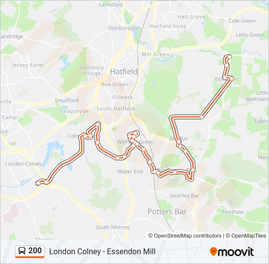 200 Bus Line Map