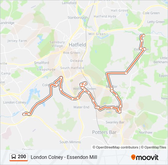 200 Bus Line Map