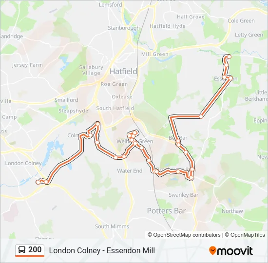 200 Bus Line Map