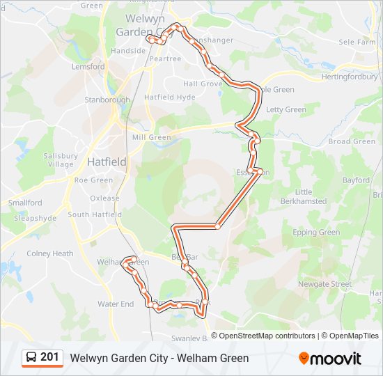 201 Bus Line Map
