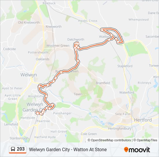 203 Bus Line Map