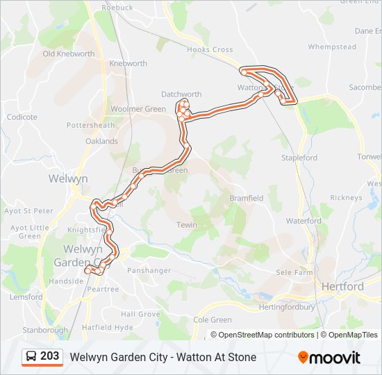 203 Bus Line Map