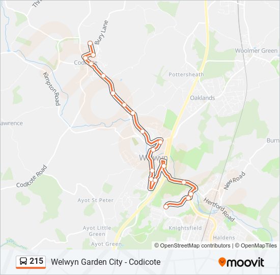 215 Route Schedules Stops Maps Digswell Park Updated 