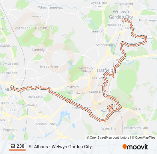 230 Bus Line Map