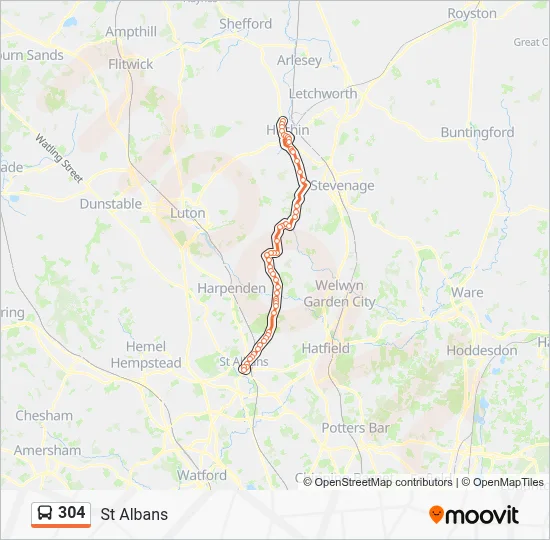 304 Route: Schedules, Stops & Maps - St Albans (Updated)