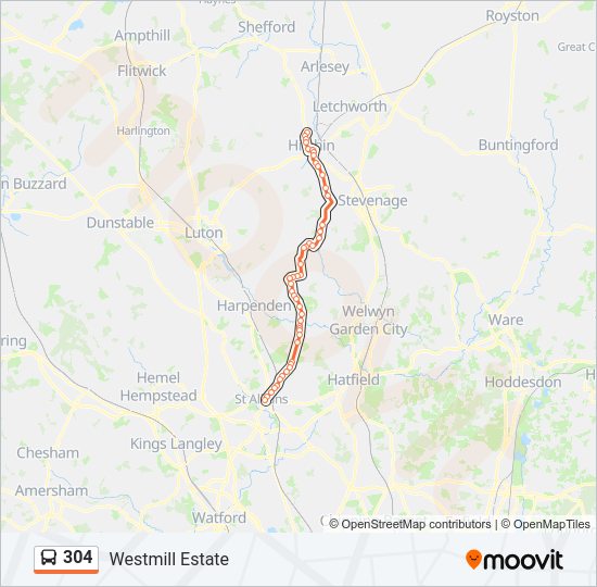 304 Bus Line Map