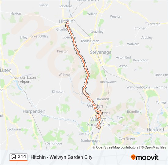 314 bus Line Map