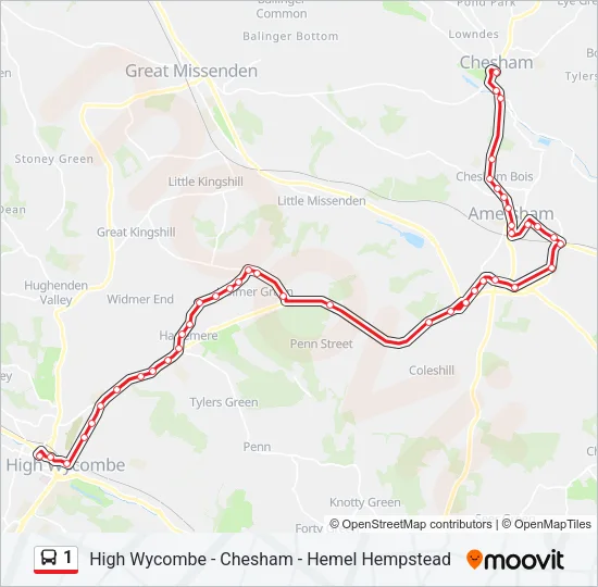 1 Bus Line Map