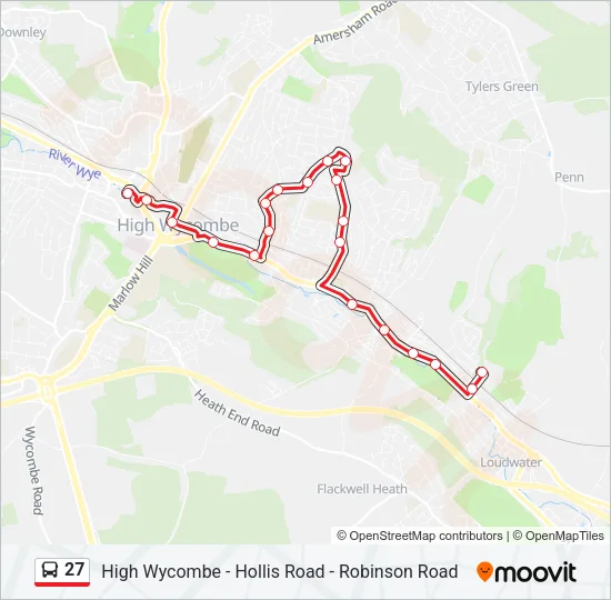 27 Bus Line Map