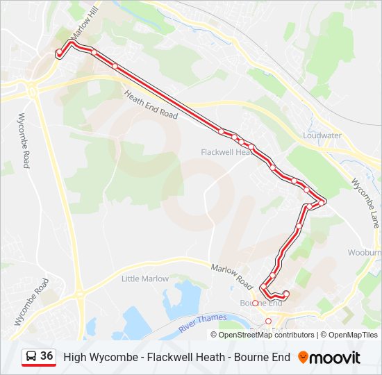 36 Bus Line Map