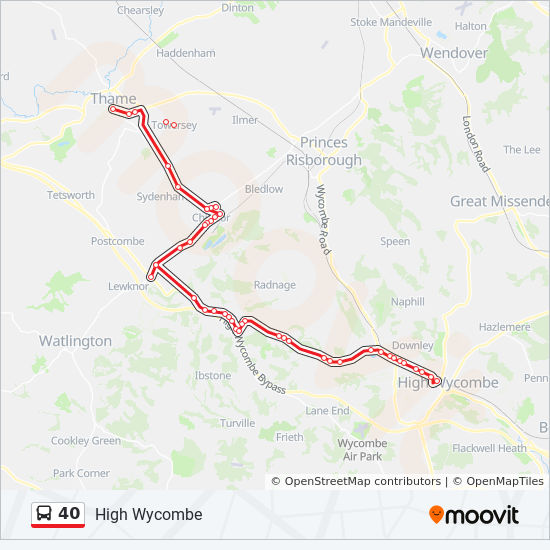 Bus 40 Route Map 40 Route: Schedules, Stops & Maps - Thame (Updated)