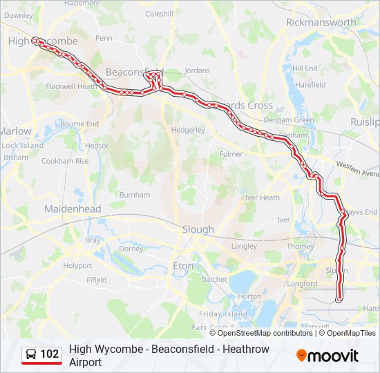 Bus 102 Route Map 102 Route: Schedules, Stops & Maps - High Wycombe (Updated)