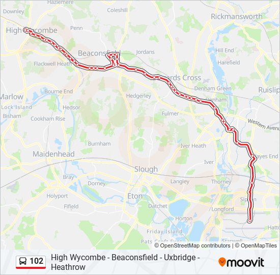 102 Route Schedules Stops And Maps High Wycombe Updated