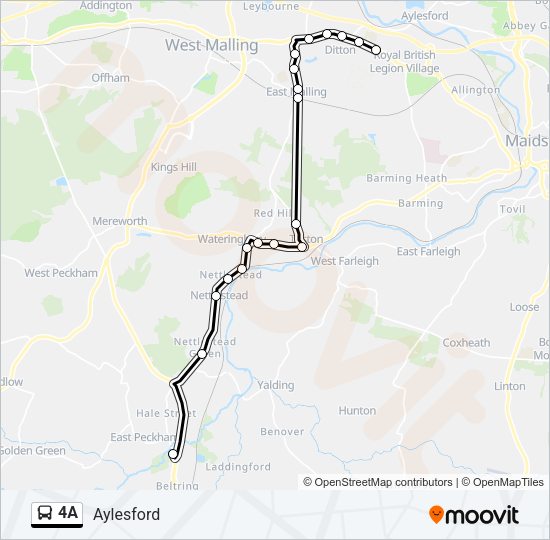 4A Bus Line Map
