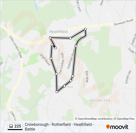 225 Bus Line Map