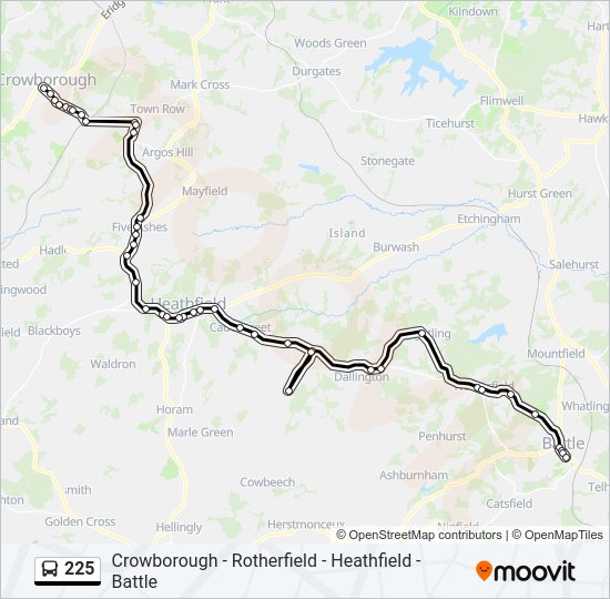 225 Bus Line Map