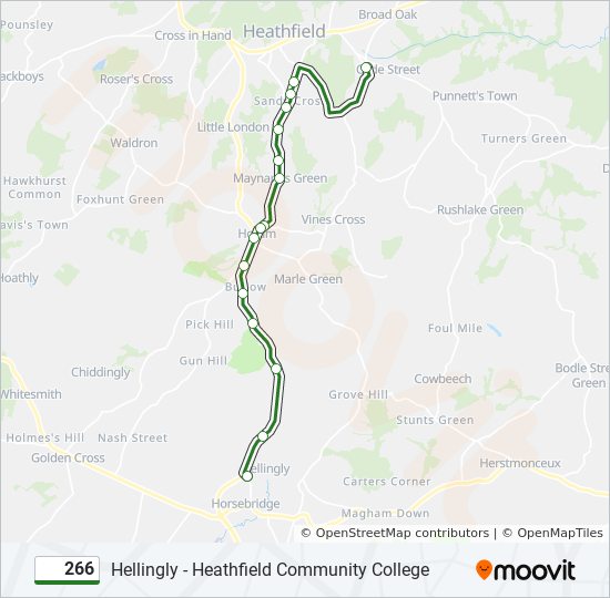 266 bus Line Map