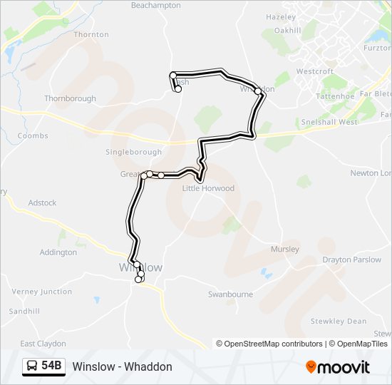 54B Bus Line Map