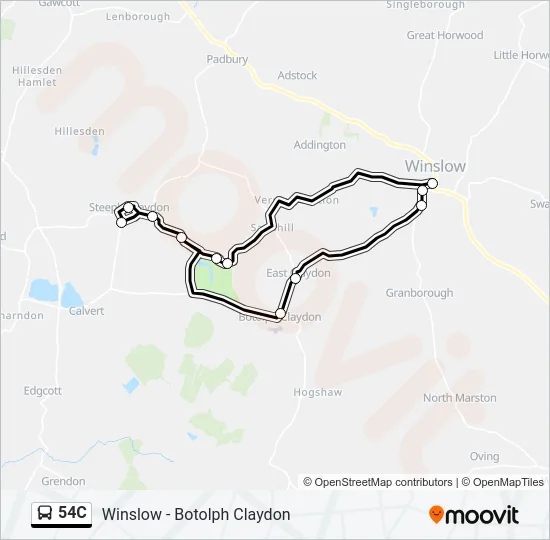 54C Bus Line Map