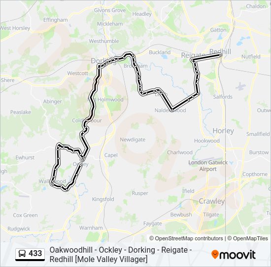 433 Bus Line Map