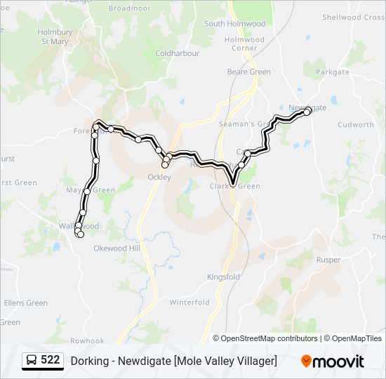 522 Bus Line Map