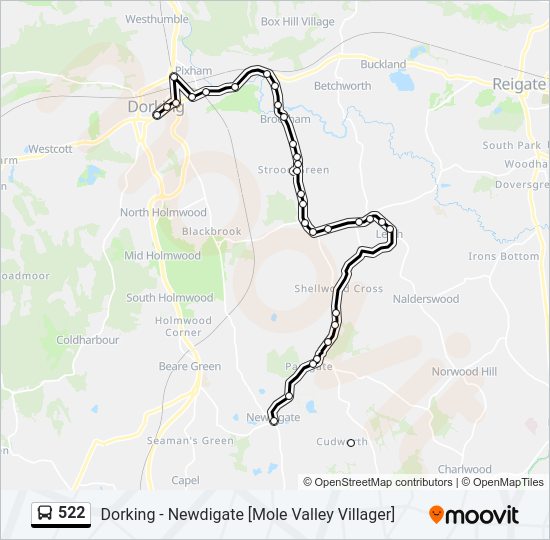 522 Bus Line Map