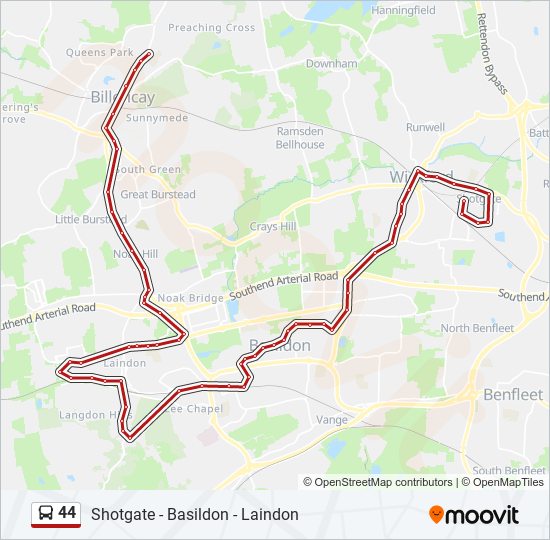 44 Route: Schedules, Stops & Maps - Billericay (Updated)