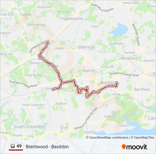 49 Bus Line Map