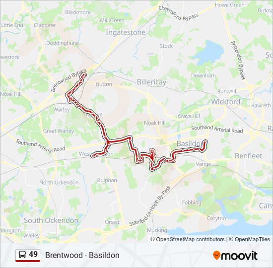 49 bus Line Map